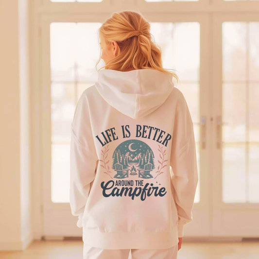 Life Is Better by the Campfire Adult Hoodie | Organic Cotton Blend