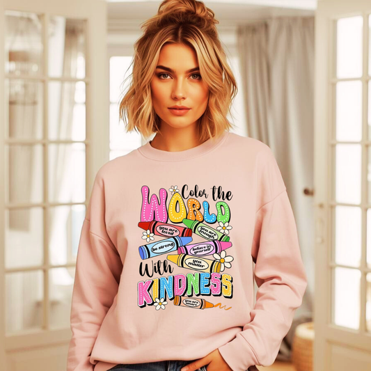 Colour The World | Ladies Crewneck Sweatshirt | Organic Cotton Blend