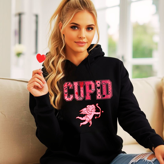 CUPID Valentine’s Hoodie | Cute Retro Heart Jumper