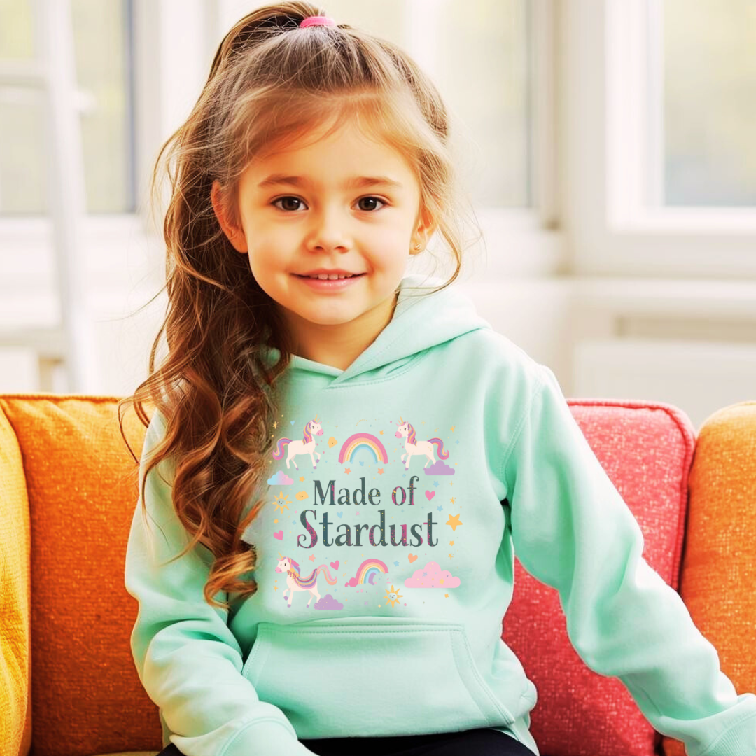 Made of Stardust Kids Hoodie | Cosmic Unicorn Hoodie | The Maliboo Club Kids