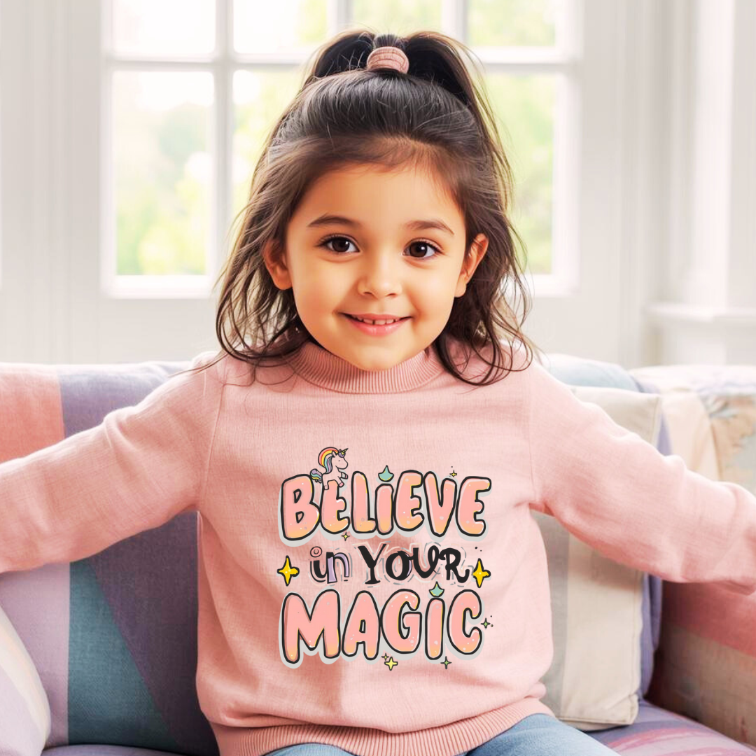 Believe In Your Magic Kids Unicorn Sweatshirt | The Maliboo Club Kids