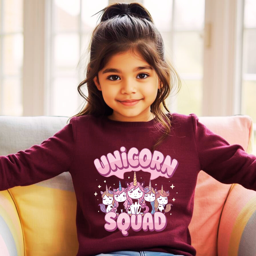 Unicorn Squad Kids Sweatshirt | Magical Crewneck Jumper | The Maliboo Club Kids