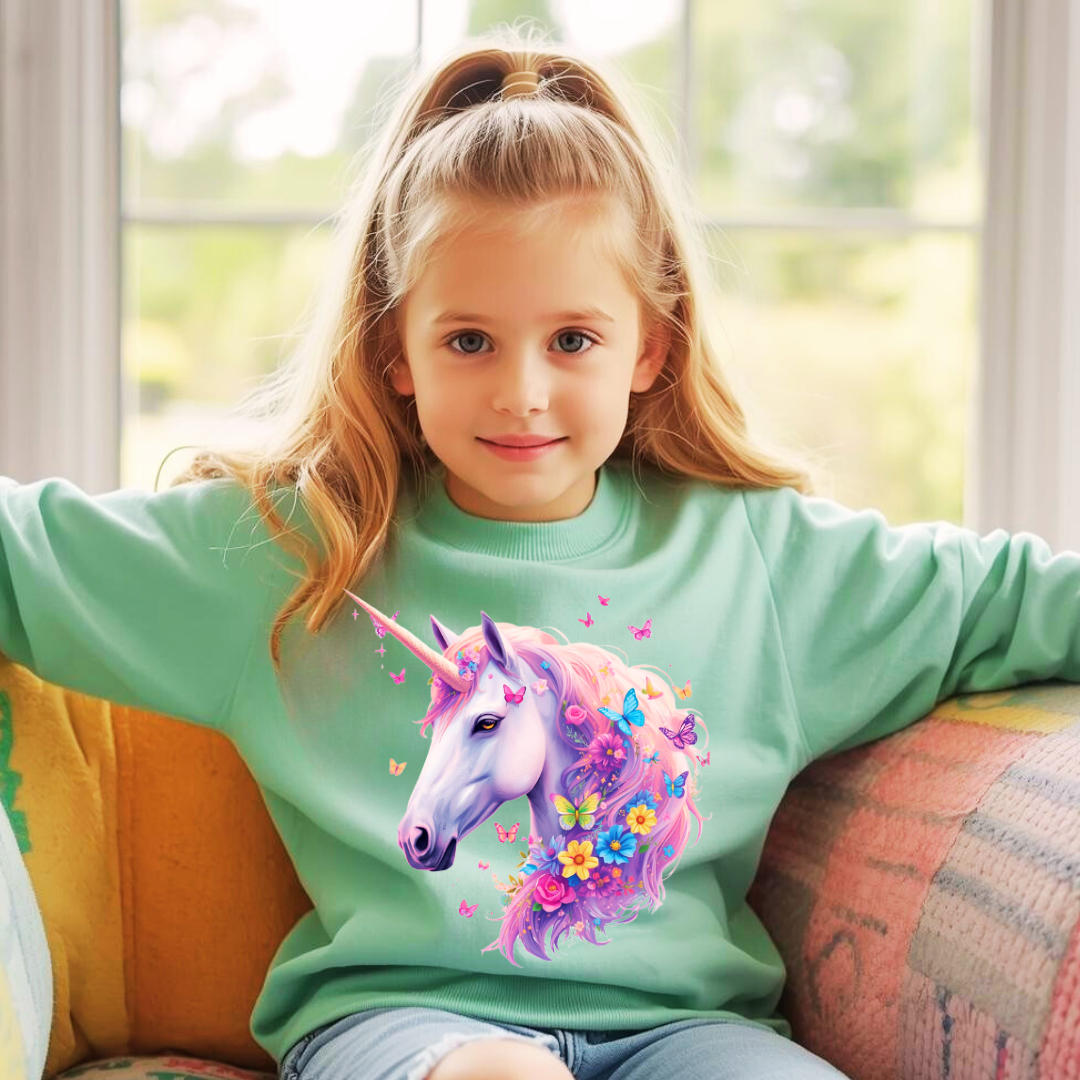 Queen of the Unicorns Kids Sweatshirt | Magical Crewneck | The Maliboo Club Kids