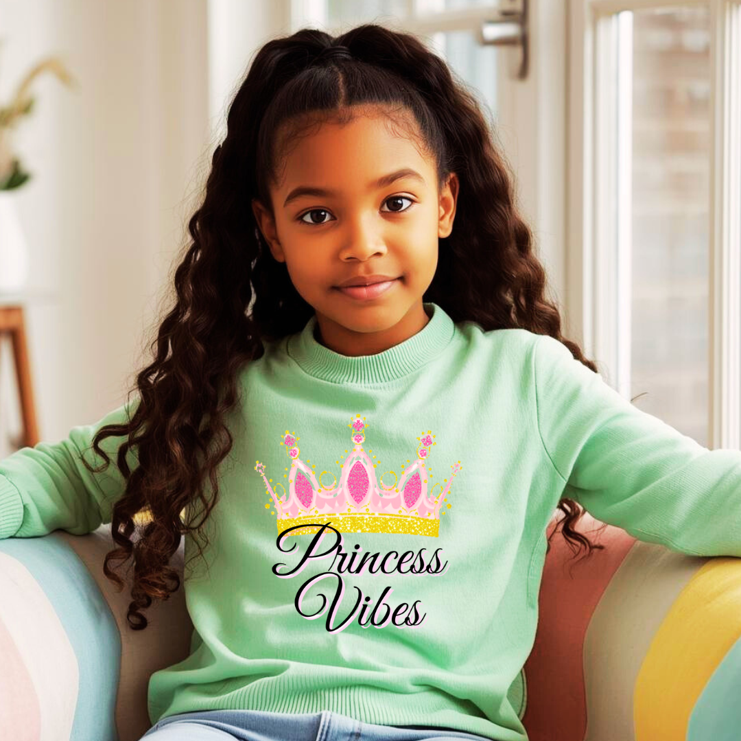 Princess Vibes Kids Sweatshirt | Magical Princess Crewneck Jumper | The Maliboo Club Kids