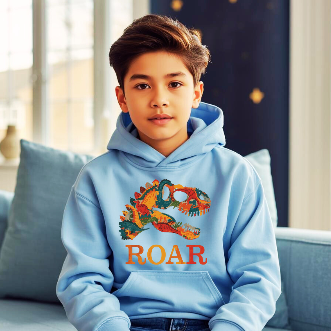 T-Rex Roar Kids Hoodie | Boys Dinosaur Hoodie | The Maliboo Club Kids
