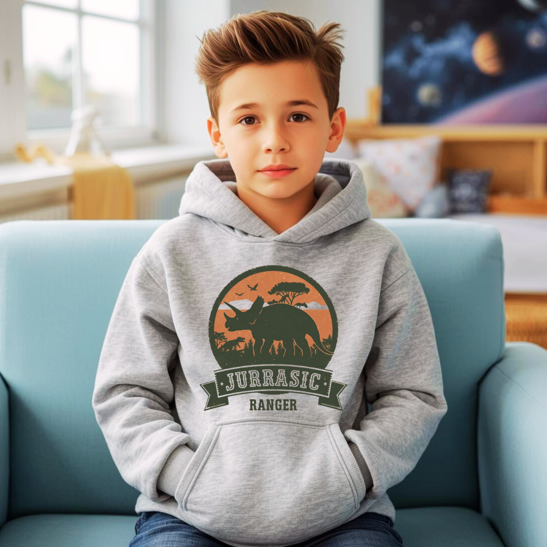 Jurassic Ranger Kids Hoodie | Boys Dinosaur Hoodie | The Maliboo Club Kids