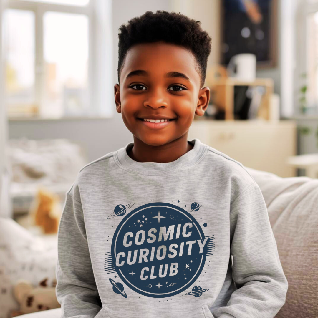 Cosmic Curiosity Club Kids Sweatshirt | Space Jumper | The Maliboo Club Kids