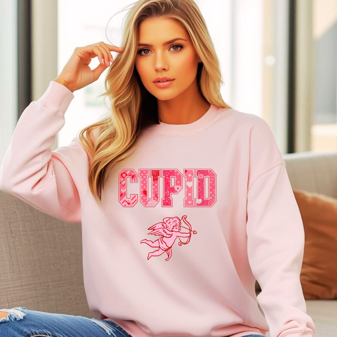 CUPID Valentine’s Sweatshirt | Cute Retro Heart Jumper for Her