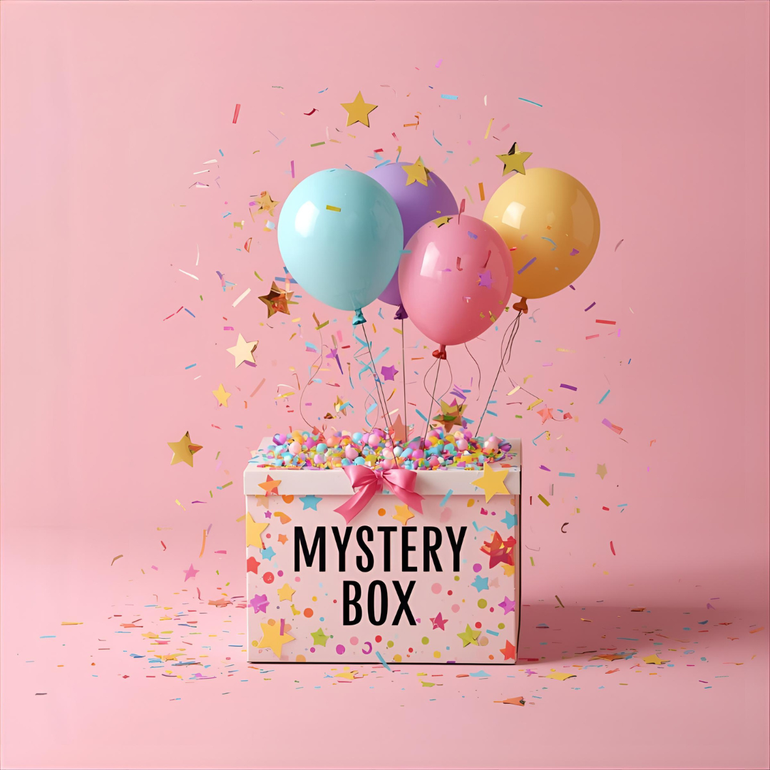 Maliboo Mystery Box with a selection of full-size vegan bath, body, and home fragrance products, wrapped and ready to surprise.