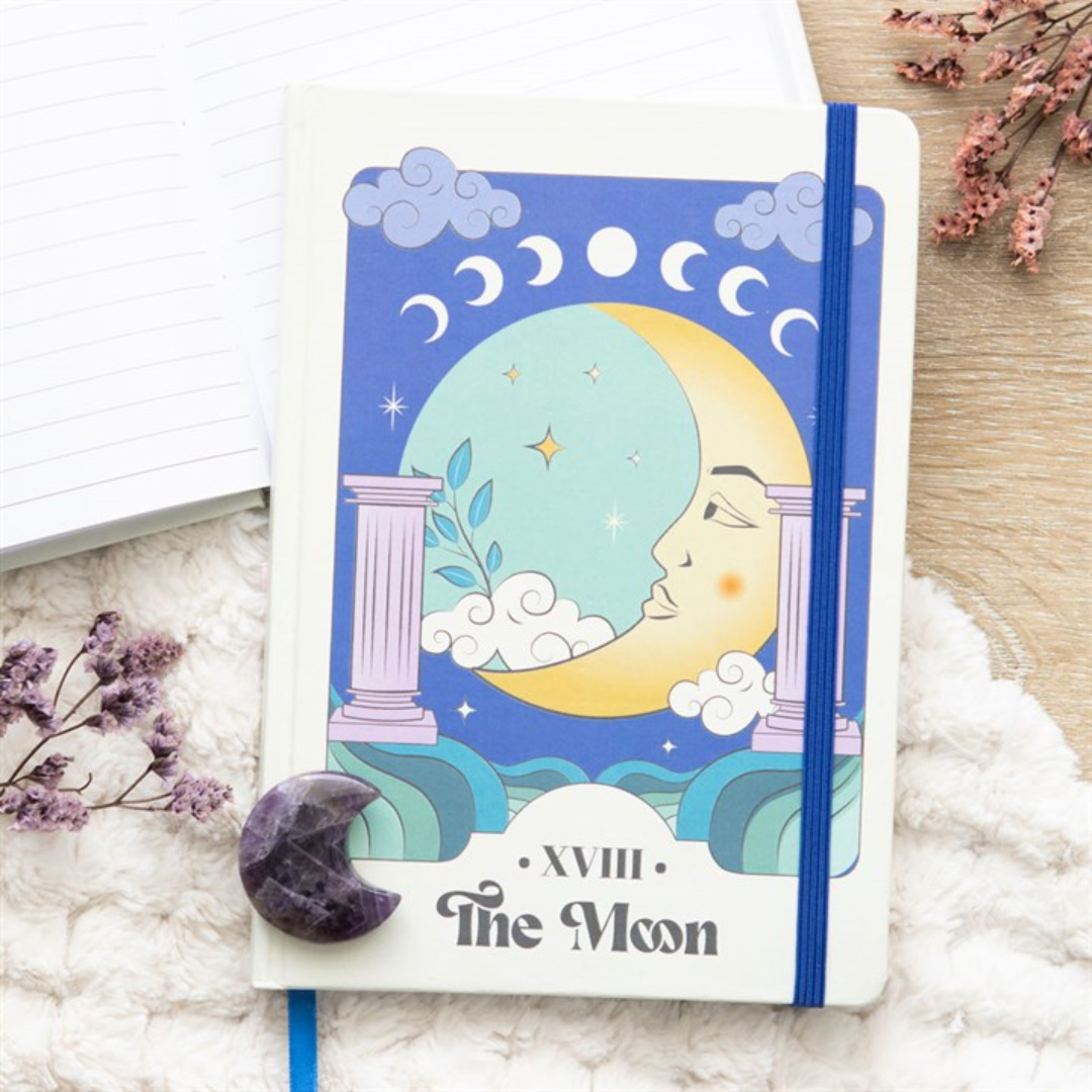 The Moon Celestial Notebook | A5 Tarot-Inspired Journal for Notes & Creativity