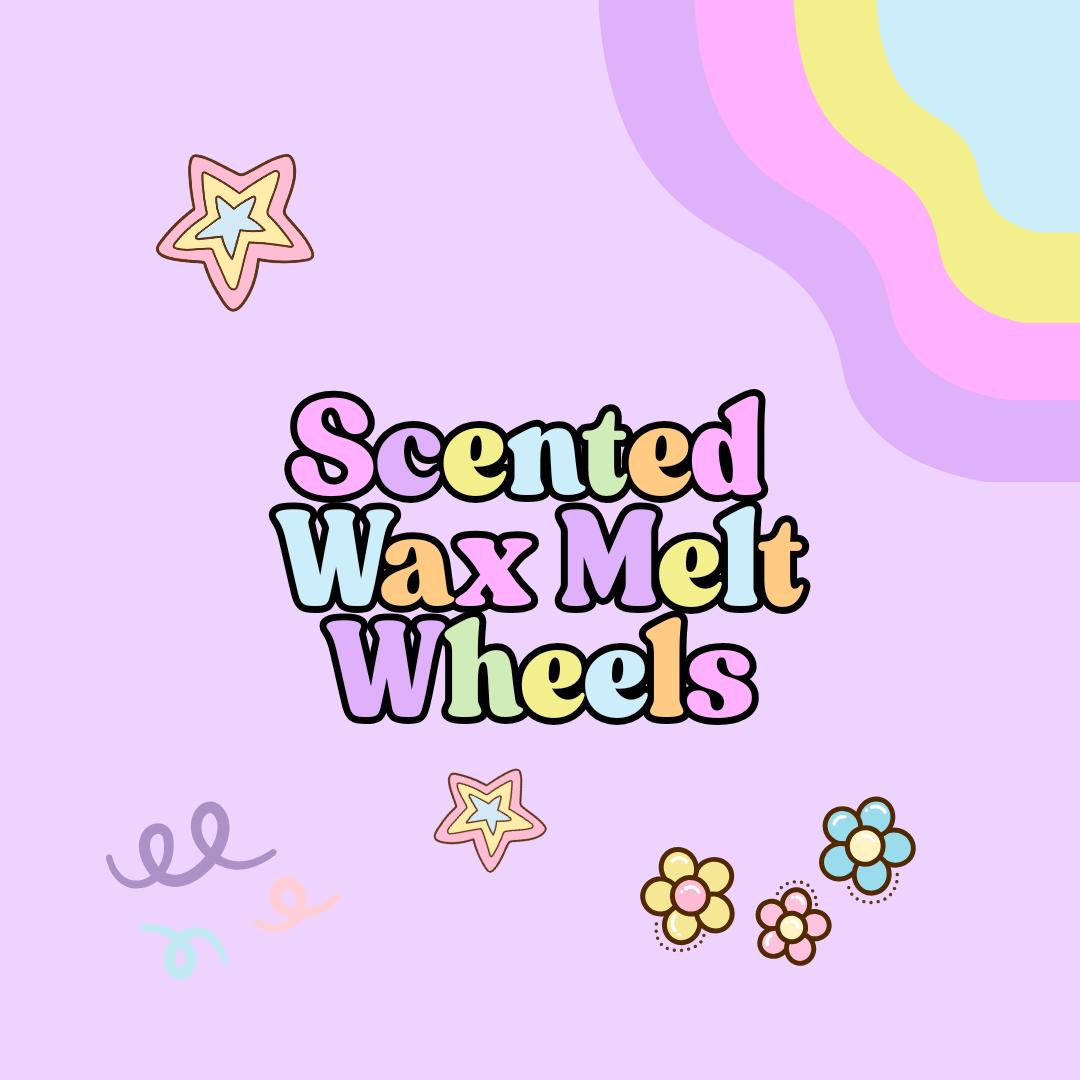 50g wax melt wheel in vibrant color, hand-poured vegan wax, designed for 50–80 hours of bold, long-lasting fragrance.
