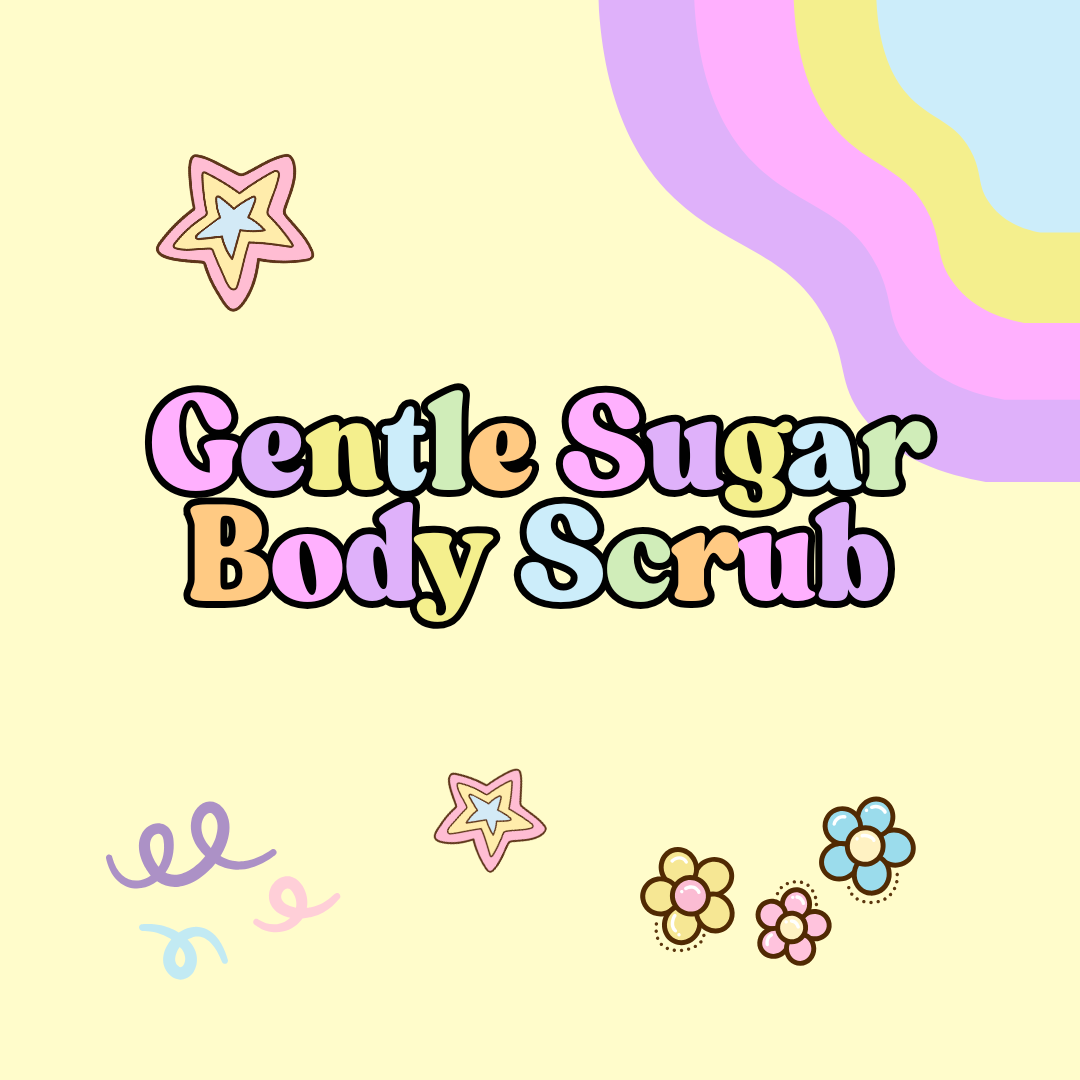 Foaming sugar body scrub with a whipped, textured finish in soft pink, enriched with shimmer for a pretty, luxurious look.