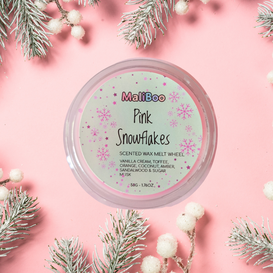 Limited Edition Christmas - Pink Snowflakes Wax Melt Wheel