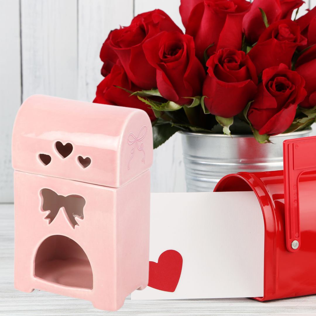 Valentine’s Postbox Wax Melt Burner with Lid – Romantic Home Fragrance Decor