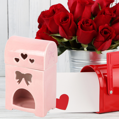 Valentine’s Postbox Wax Melt Burner with Lid – Romantic Home Fragrance Decor