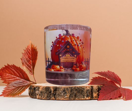 Pumpkin Cottage Large Glass Candle