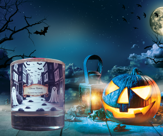 Ghost Town Large Glass Candle