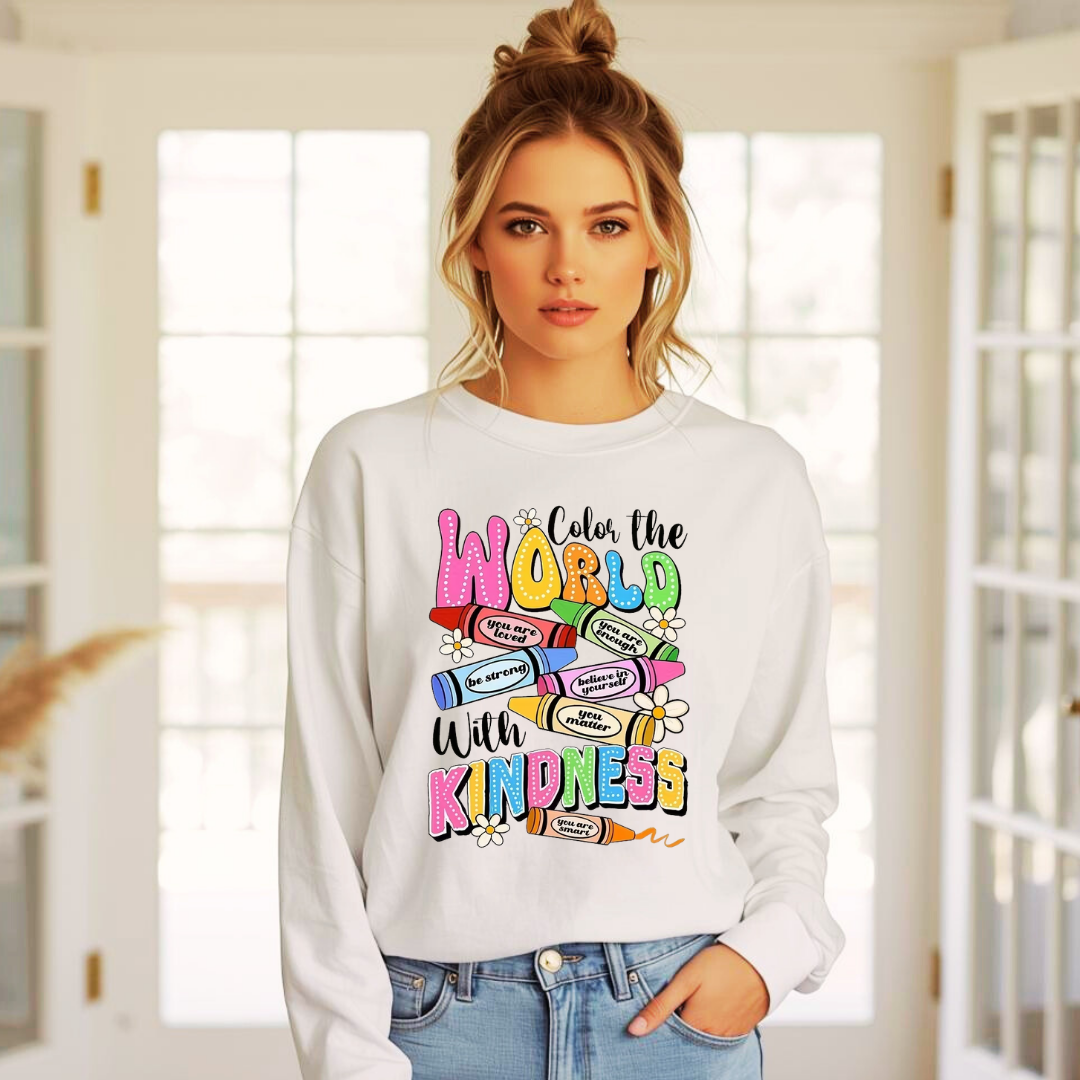 Colour The World | Ladies Crewneck Sweatshirt | Organic Cotton Blend