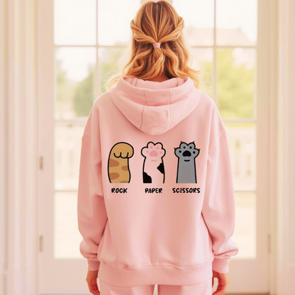 Rock. Paper. Scissors. Paws Adult Hoodie | Organic Cotton Blend