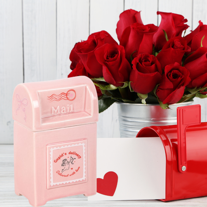 Valentine’s Postbox Wax Melt Burner with Lid – Romantic Home Fragrance Decor