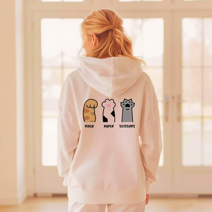 Rock. Paper. Scissors. Paws Adult Hoodie | Organic Cotton Blend