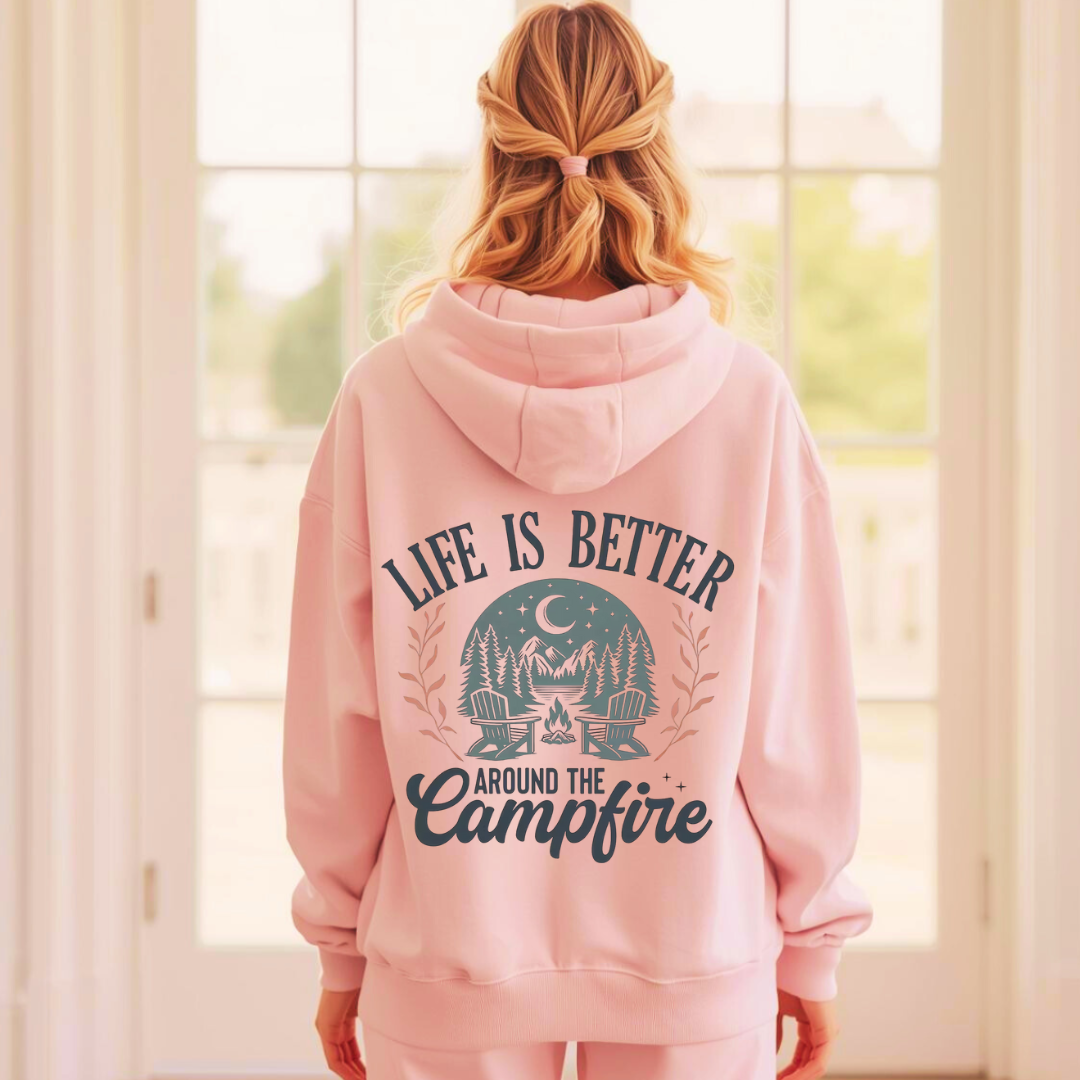 Life Is Better by the Campfire Adult Hoodie | Organic Cotton Blend