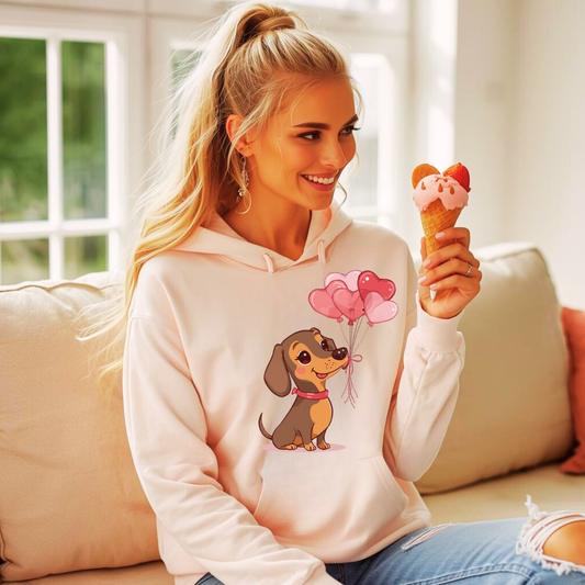 Little Dachshund Hoodie | Cute Valentine’s Jumper for Dog Lovers