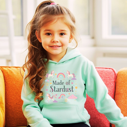 Made of Stardust Kids Hoodie | Cosmic Unicorn Hoodie | The Maliboo Club Kids