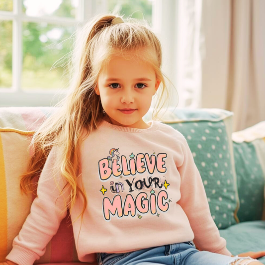 Believe In Your Magic Kids Unicorn Sweatshirt | The Maliboo Club Kids