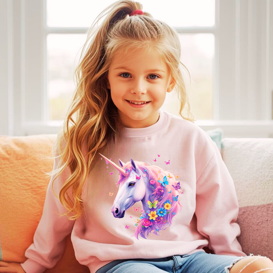 Queen of the Unicorns Kids Sweatshirt | Magical Crewneck | The Maliboo Club Kids