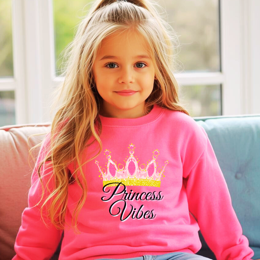 Princess Vibes Kids Sweatshirt | Magical Princess Crewneck Jumper | The Maliboo Club Kids
