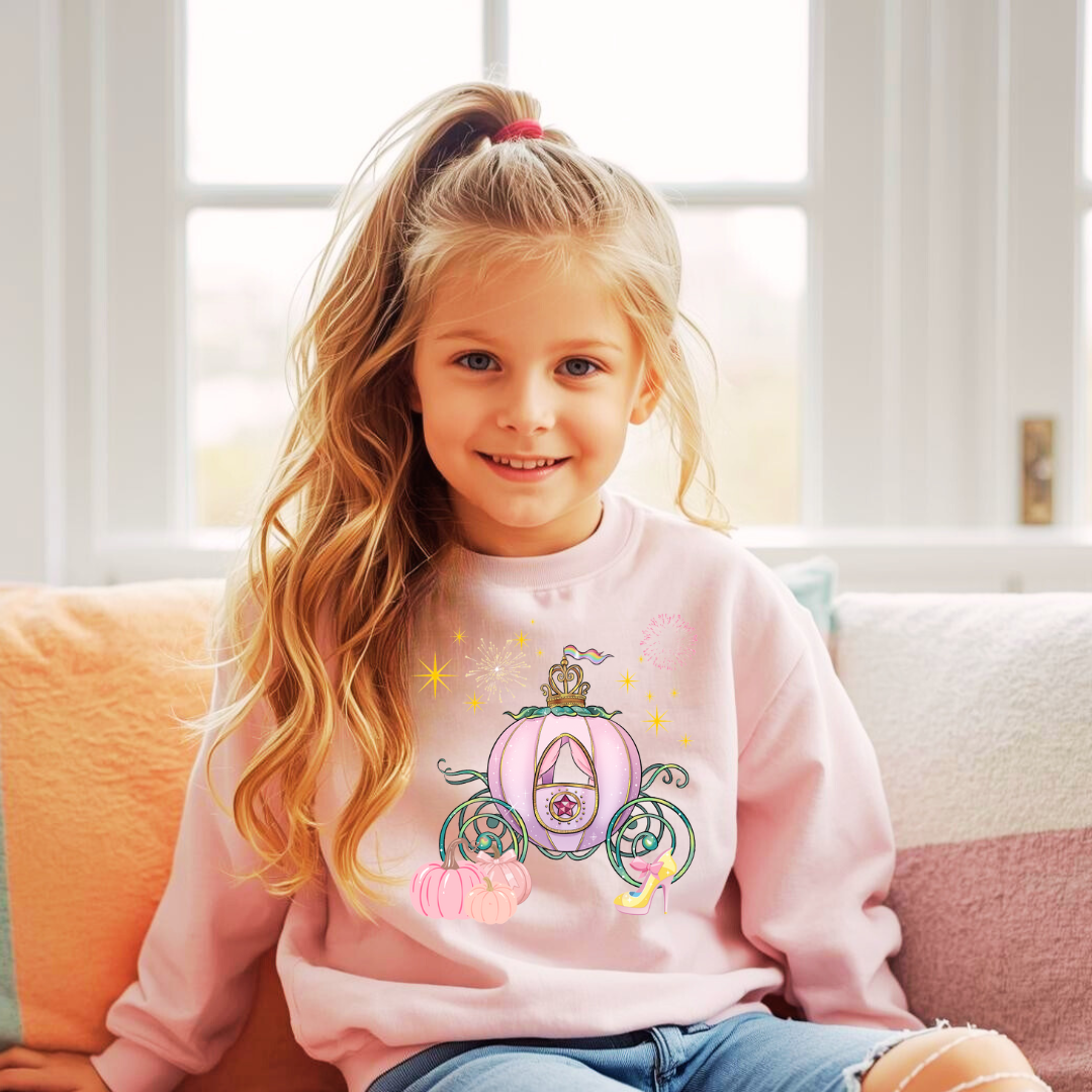 Princess Carriage Kids Sweatshirt | Magical Princess Crewneck Jumper | The Maliboo Club Kids