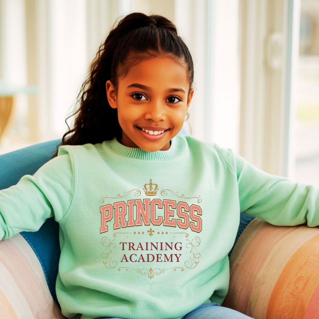 Princess Training Academy Kids Sweatshirt | Magical Crewneck Jumper | The Maliboo Club Kids