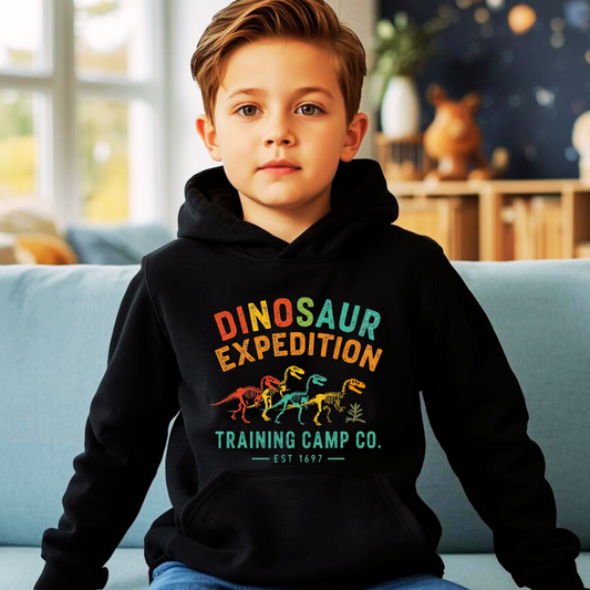 Dinosaur Expedition Kids Hoodie | Boys Dino Hoodie | The Maliboo Club Kids