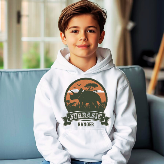 Jurassic Ranger Kids Hoodie | Boys Dinosaur Hoodie | The Maliboo Club Kids