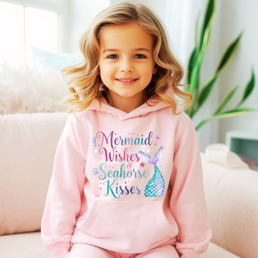Mermaid Wishes & Seahorse Kisses | Kids Hoodie | The Maliboo Club