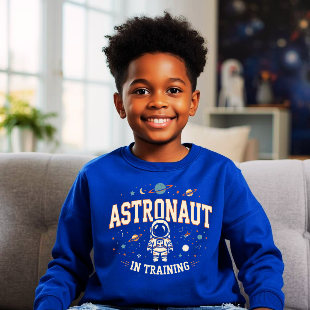Astronaut in Training Kids Sweatshirt | Space Jumper | The Maliboo Club Kids