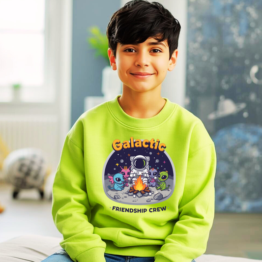 Galactic Friendship Crew Kids Sweatshirt | Space Jumper | The Maliboo Club Kids