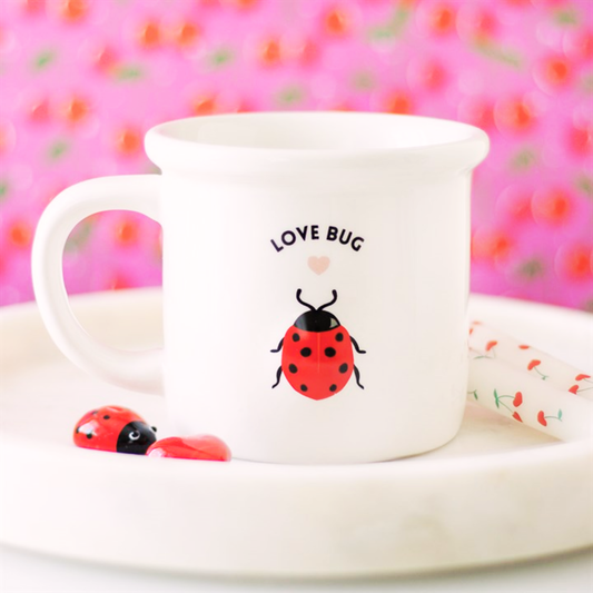 Love Bug Ladybird 3D Ceramic Mug | Cute Valentines Gift