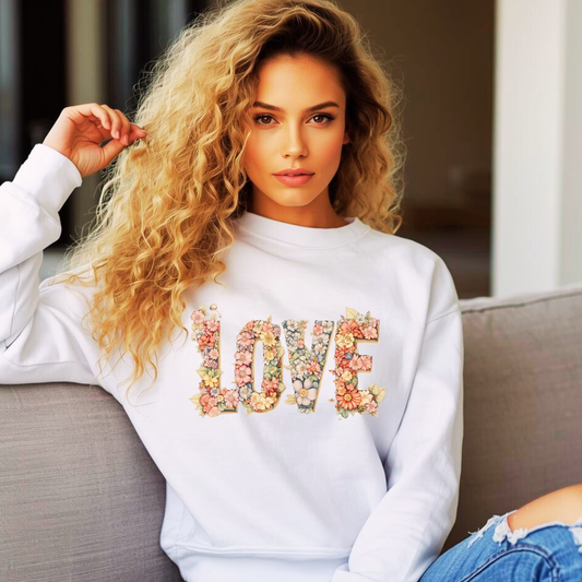 Floral Love Valentine’s Sweatshirt | Romantic & Cosy Ladies Jumper