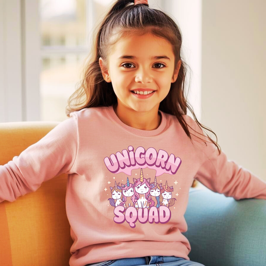 Unicorn Squad Kids Sweatshirt | Magical Crewneck Jumper | The Maliboo Club Kids