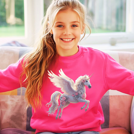 Fly Like A Unicorn Kids Sweatshirt | Magical Crewneck Jumper | The Maliboo Club Kids