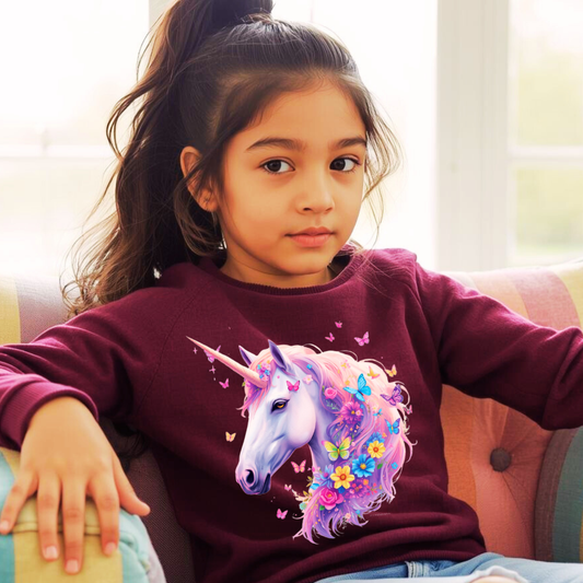 Queen of the Unicorns Kids Sweatshirt | Magical Crewneck | The Maliboo Club Kids