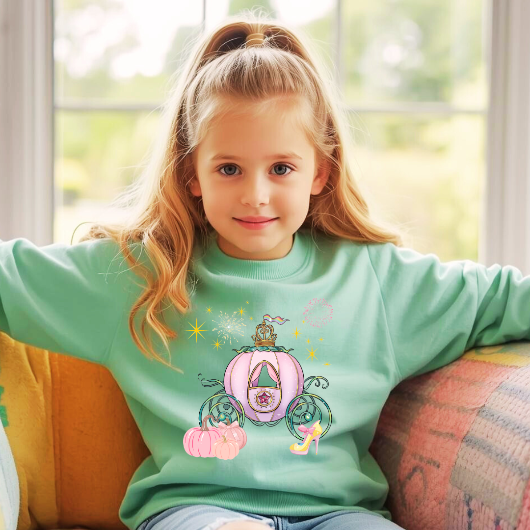 Princess Carriage Kids Sweatshirt | Magical Princess Crewneck Jumper | The Maliboo Club Kids