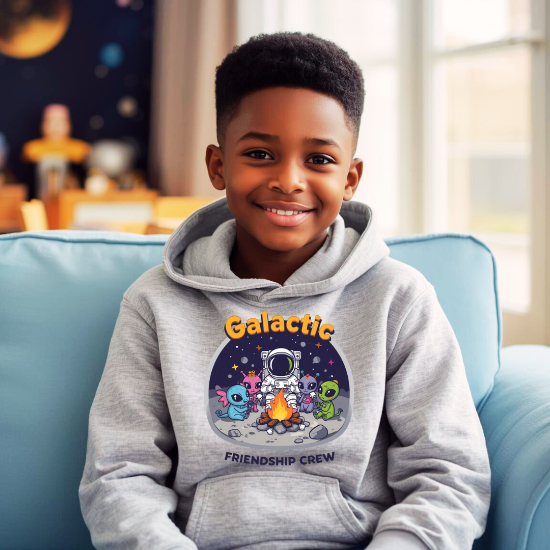 Galactic Friendship Crew Kids Hoodie | Boys Space Hoodie | The Maliboo Club Kids