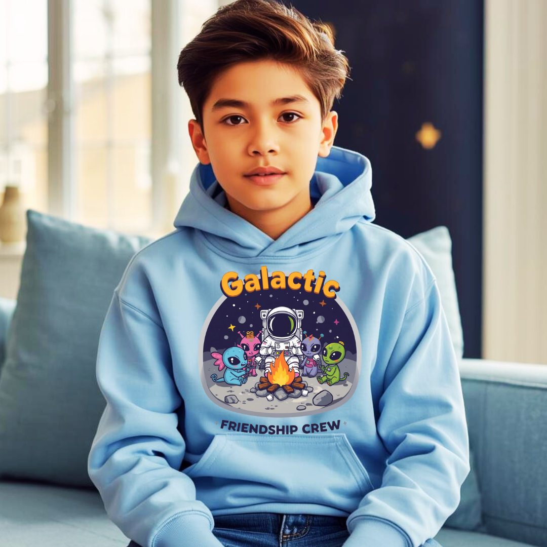 Galactic Friendship Crew Kids Hoodie | Boys Space Hoodie | The Maliboo Club Kids