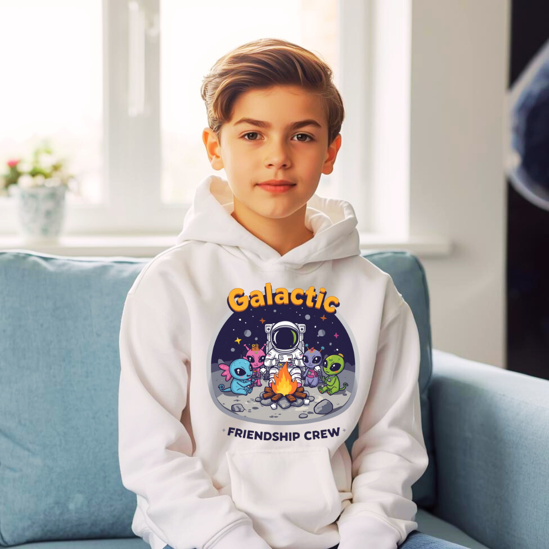 Galactic Friendship Crew Kids Hoodie | Boys Space Hoodie | The Maliboo Club Kids