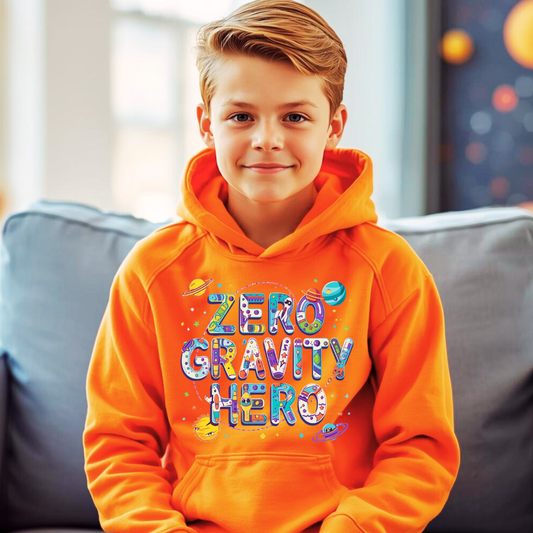 Zero Gravity Hero Kids Hoodie | Boys Space Hoodie | The Maliboo Club Kids