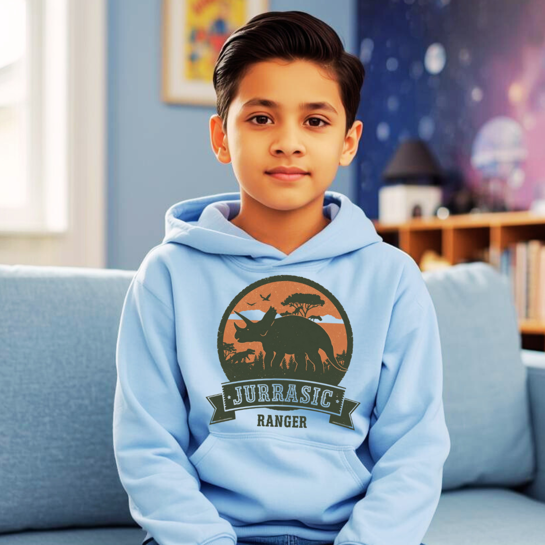 Jurassic Ranger Kids Hoodie | Boys Dinosaur Hoodie | The Maliboo Club Kids