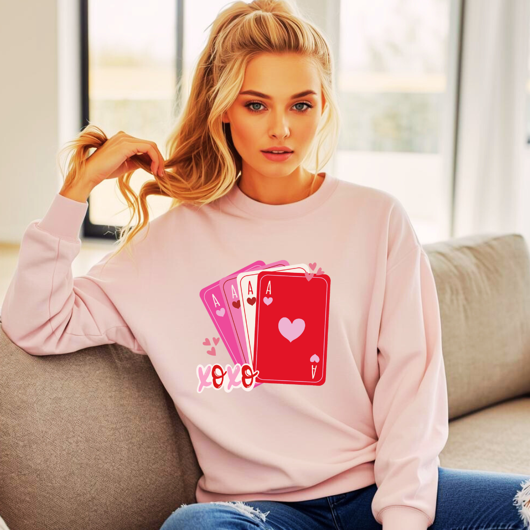 Ace of Hearts Valentine’s Sweatshirt | Playing Card Aesthetic Cotton Jumper | Maliboo Original Design